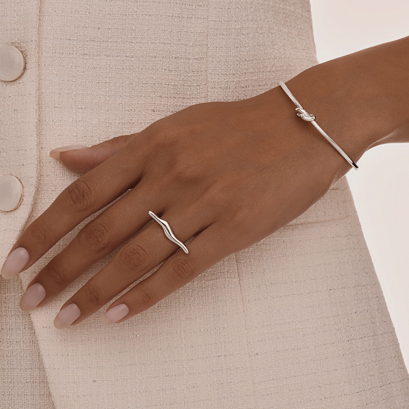 Серебряное кольцо волна Miestilo