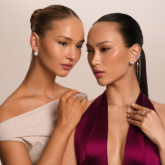 Серьги серебро 925 с камнями крупные серебряные Miestilo