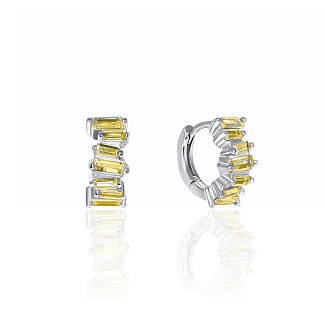 Миниатюрные серьги-конго с желтыми фианитами MIESTILO  Miestilo