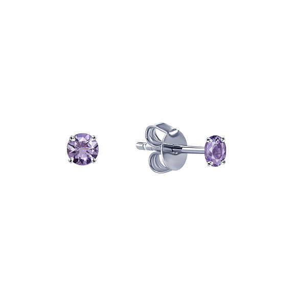 Серьги серебро 925 серебряные гвоздики женские с камнем Miestilo