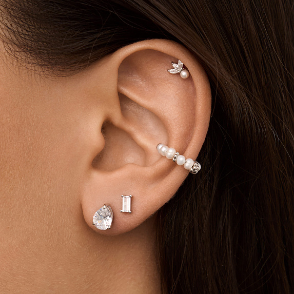 Серьги серебро 925 гвоздики серебряные с камнем Miestilo