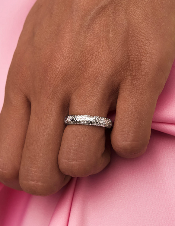 Серебряное фактурное кольцо без вставок Miestilo