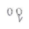 Серьги конго серебро 925 трансформеры с буквой V Miestilo