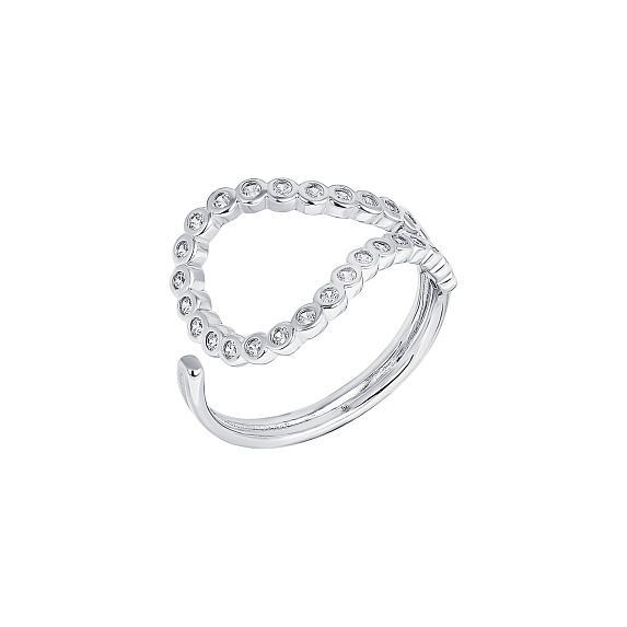 Серебряное кольцо с фианитами Miestilo