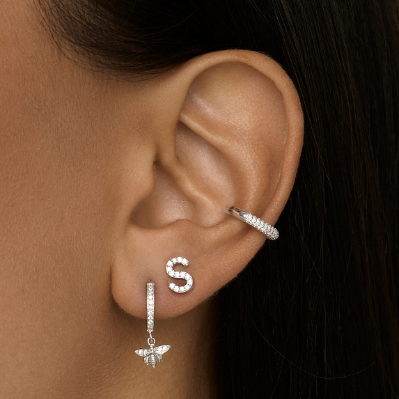 Серьги серебро 925 серебряные круглые бабочки Miestilo