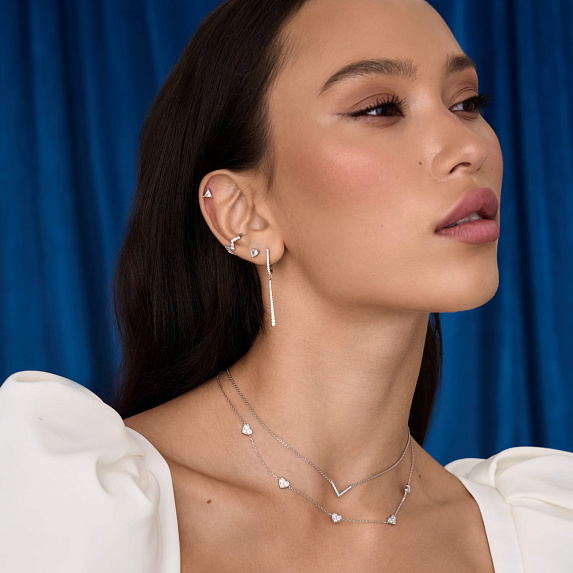 Серьги серебро 925 длинные серебряные с подвеской палочки Miestilo