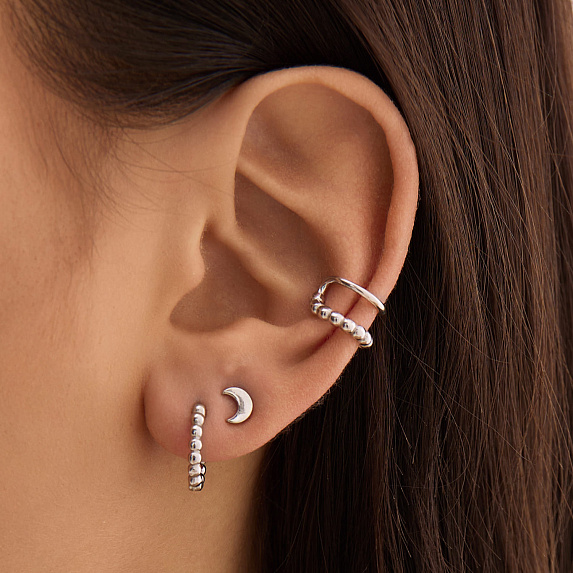 Серьги серебро 925 женские конго без вставок Miestilo