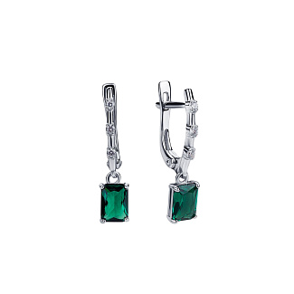 Серьги серебро 925 с камнями длинные Miestilo