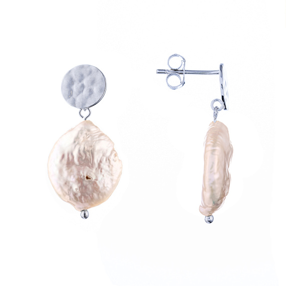 Серьги из серебра с натуральным жемчугом Miestilo