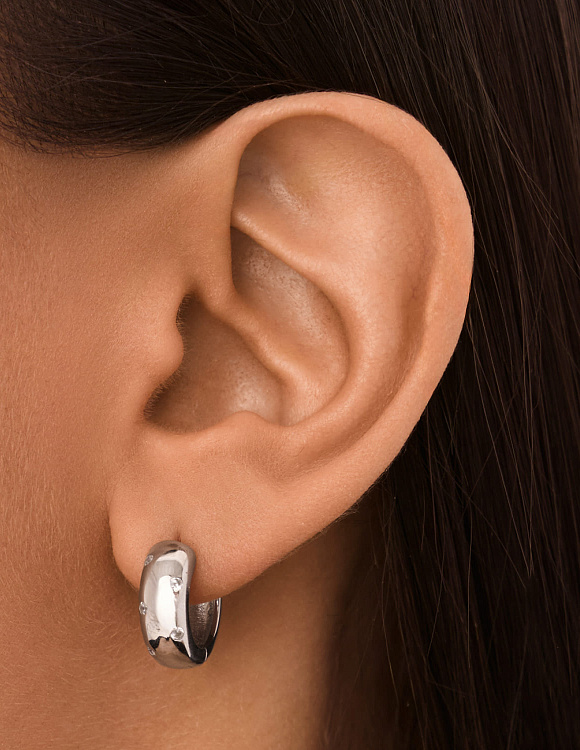 Серьги кольца серебро 925 серебряные круглые конго MIESTILO Miestilo