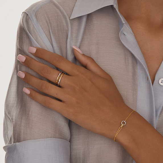 Серебряные кольца биколор Miestilo