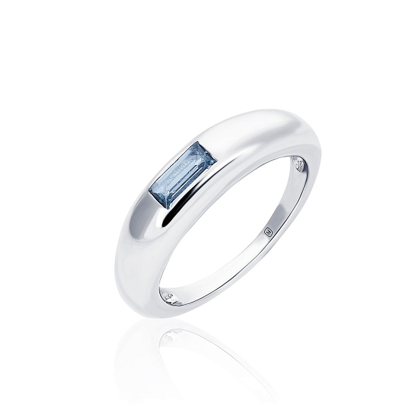 Серебряное кольцо с фианитом в огранке багет MIESTILO Miestilo