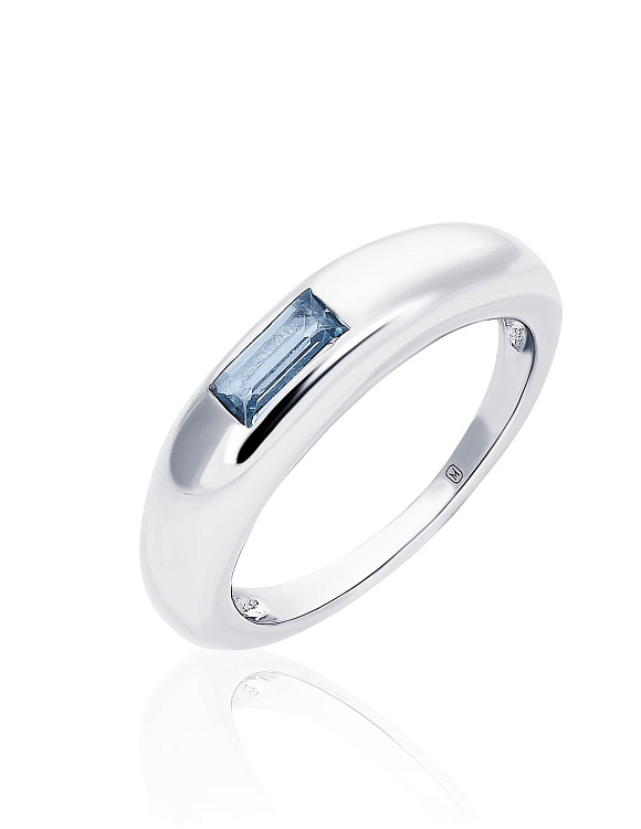 Серебряное кольцо с фианитом в огранке багет MIESTILO Miestilo  2
