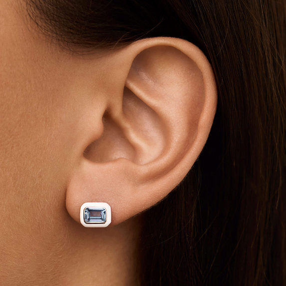 Серьги серебро 925 серебряные гвоздики с фианитами Miestilo
