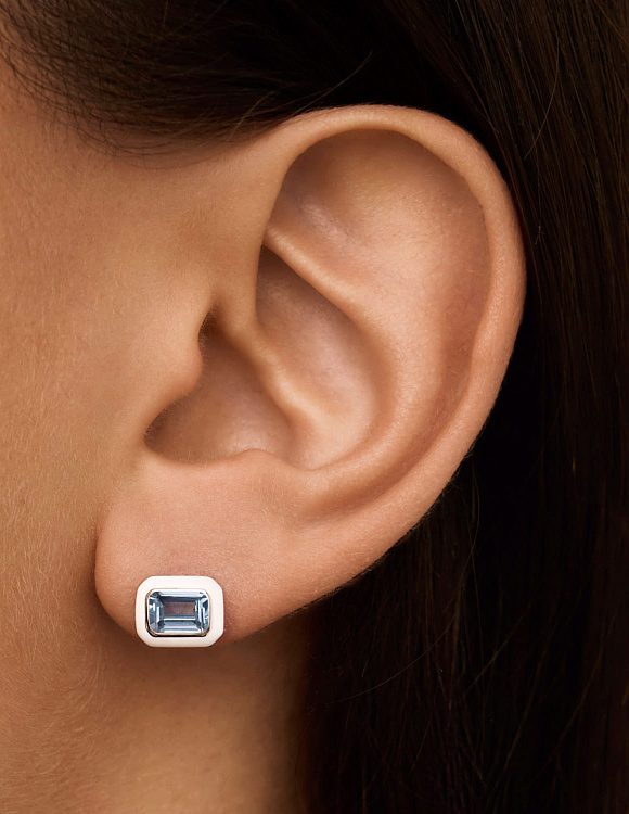 Серьги серебро 925 серебряные гвоздики с фианитами Miestilo