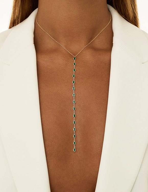 Колье на шею серебро 925 с фианитами Miestilo