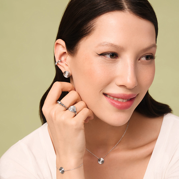 Серебряное кольцо с монетой и фианитом Miestilo