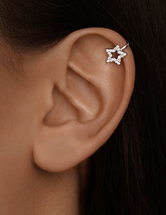 Серебряный кафф в форме звезды MIESTILO  Miestilo