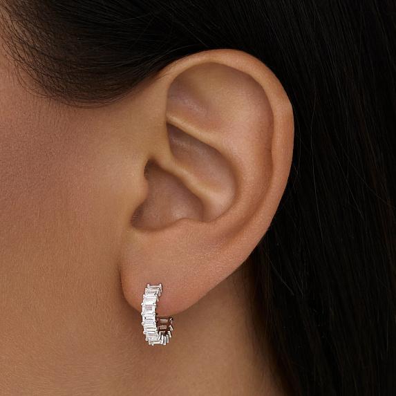 Серьги серебро 925 гвоздики женские кольца с камнями Miestilo
