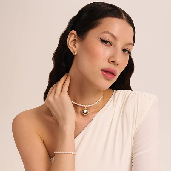 Серебряный браслет с натуральным жемчугом Miestilo