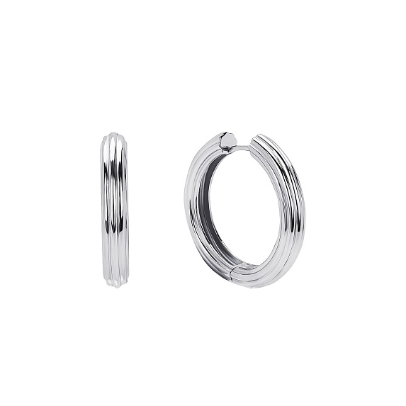 Серьги конго серебро 925 серебряные массивные колечки Miestilo