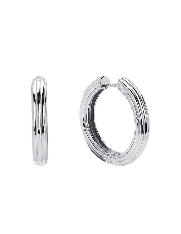 Серьги конго серебро 925 серебряные массивные колечки Miestilo  2