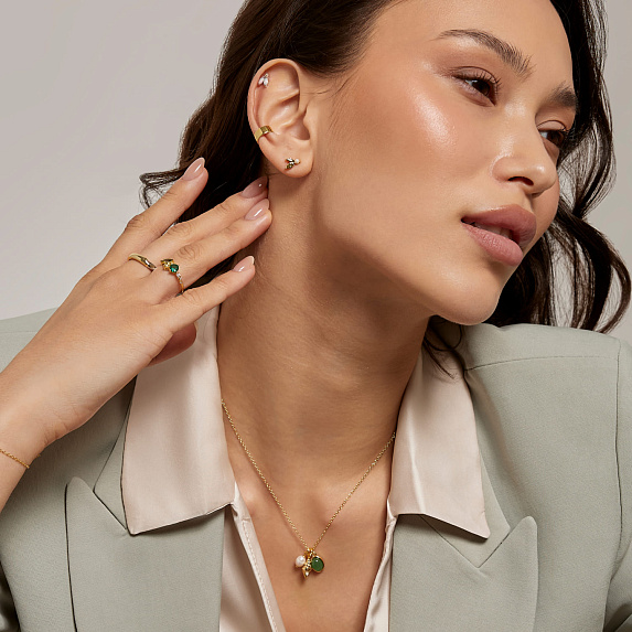 Серебряные серьги с фианитами Miestilo
