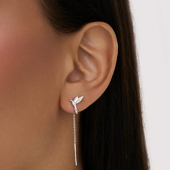Серьги серебро 925 протяжки длинные Miestilo