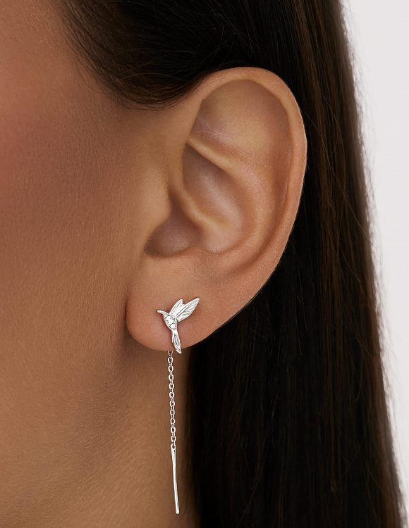 Серьги серебро 925 протяжки длинные Miestilo