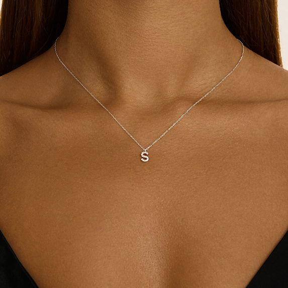 Подвеска серебро 925 на шею с буквой с Miestilo