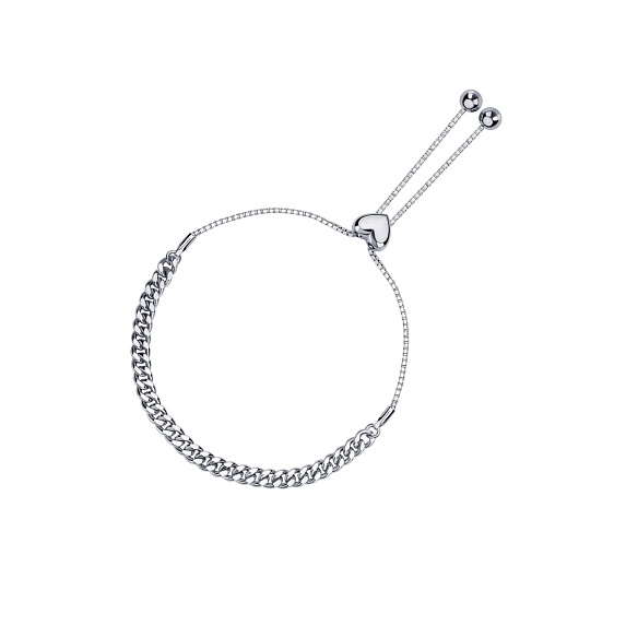 Серебряный браслет с панцерным и квадратным летениями Miestilo