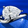 Серебряное кольцо волна с фианитом в огранке груша Miestilo