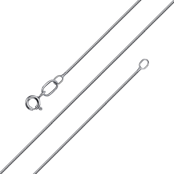 Серебряная цепь родивое покрытие Снейк граненый ширина плетения 1,15 мм D проволоки 0,4 мм Miestilo