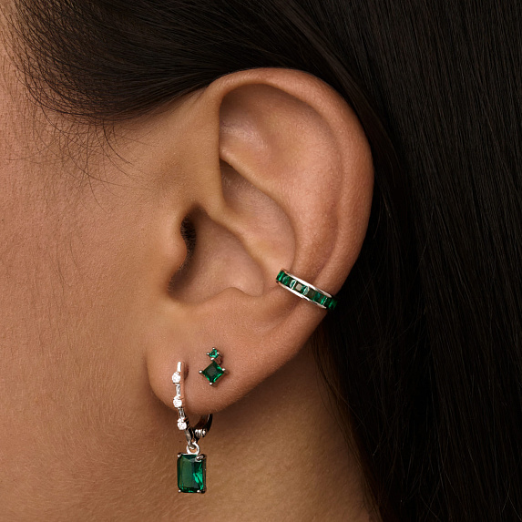 Серьги серебро 925 гвоздики серебряные с камнями Miestilo