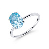 Серебряное кольцо с голубым фианитом в огранке овал  Miestilo
