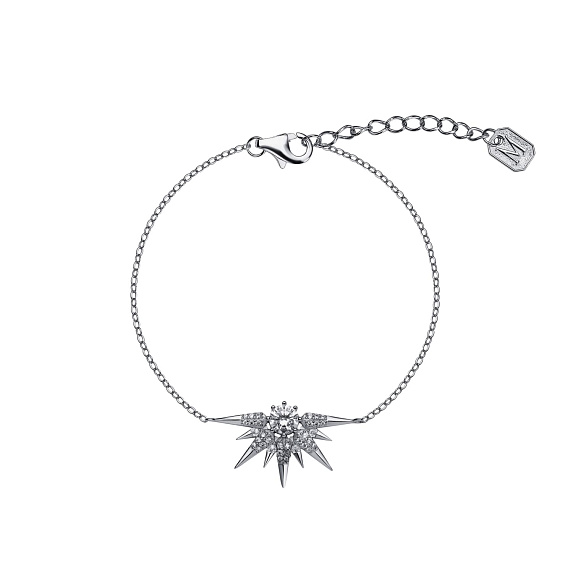 Серебряный браслет с фианитами Miestilo