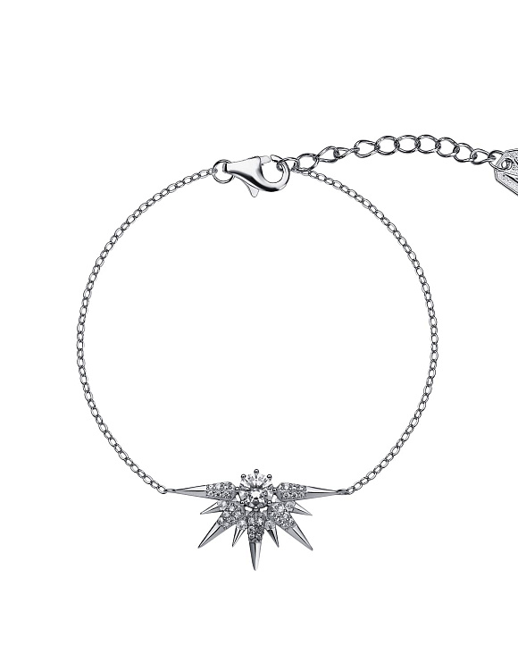 Серебряный браслет с фианитами Miestilo  2
