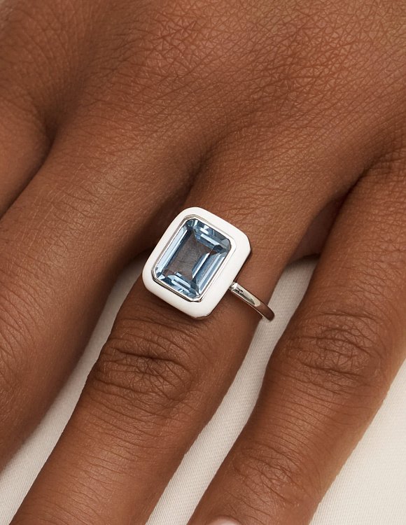 Кольцо серебро 925 с эмалью ювелирное Miestilo