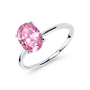 Серебряное кольцо с розовым фианитом в огранке овал Miestilo
