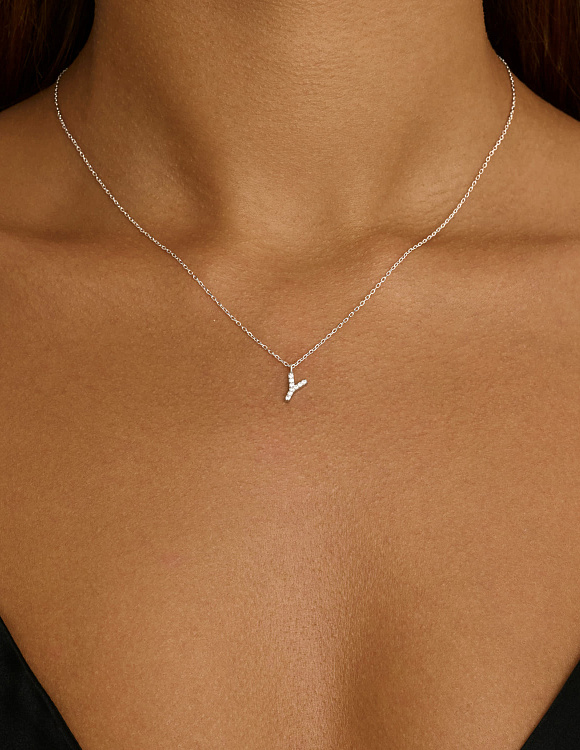 Подвеска серебро 925 на шею с буквой ю Miestilo