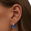 Серьги серебро 925 женские с голубым крупным камнем Miestilo