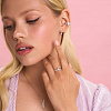 Серебряные серьги кольца с фианитами Miestilo