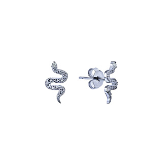 Серьги серебро 925 серебряные гвоздики женские змеи Miestilo