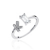 Серебряное кольцо с буквой K с фианитами MIESTILO Miestilo