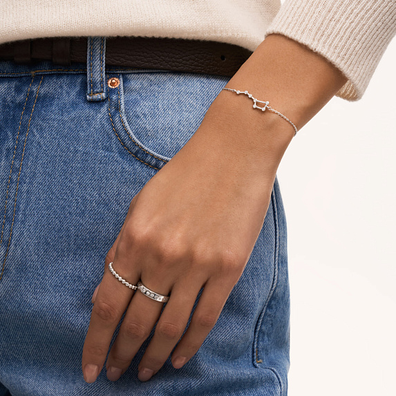 Серебряный браслет с созвездием Большая медведица и фианитами Miestilo