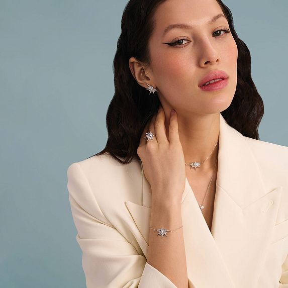 Серебряный браслет с фианитами Miestilo