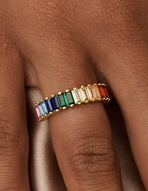 Кольцо серебро 925 дорожка из камней ювелирное Miestilo