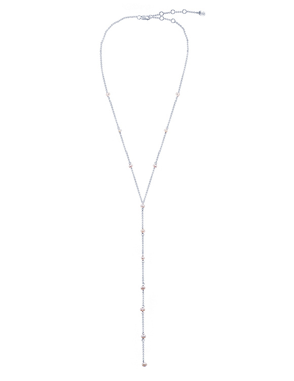 Серебряное колье-галстук с натуральным жемчугом Miestilo  2