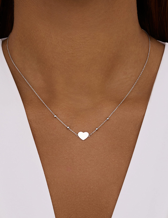 Серебряная подвеска сердце MIESTILO  Miestilo