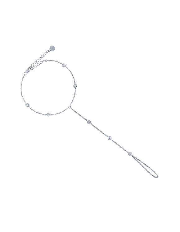 Слейв браслет серебро 925 серебряный на руку с кольцом Miestilo  2